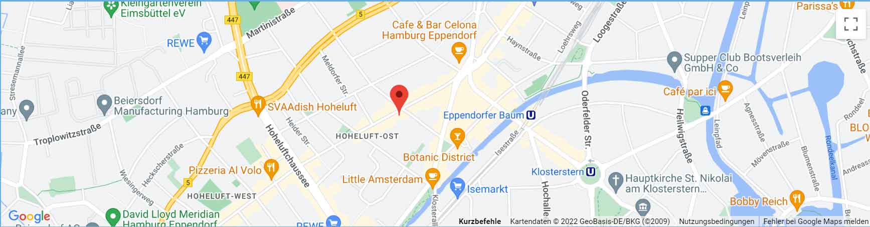googlemap Ira Ebert Physiotherapie und Manualtherapie Hamburg Eppendorf